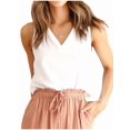 thumbnail image 2 of Women'S Crop Tank Tops Spring Summer Sleeveless V Neck Cropped Casual Beach Tops Shirts White XS, 2 of 6