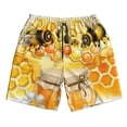 thumbnail image 3 of Uemuo Honey Bee Pattern Men's Swim Trunks Hawaiian Beach Bathing Suit Swimsuits Beach Quick-Dry Shorts with Pockets-XX-Large, 3 of 9