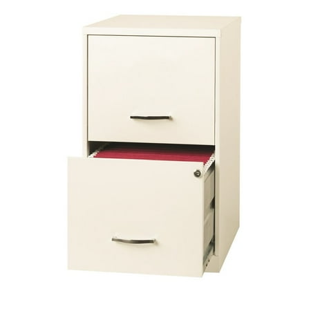 Hirsh 18" Deep 2 Drawer File Cabinet in Pearl White