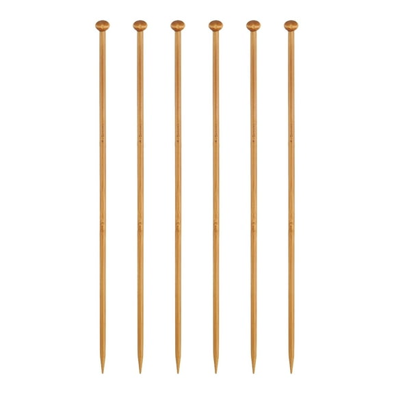 Uxcell 4.5mm Bamboo Knitting Needle Straight Single Pointed 9.8 inch Long Wooden Sweater Knitting Needles US Size 7 6Pcs
