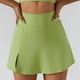 thumbnail image 2 of Gibobby faldas para mujer invierno de algodón de cintura alta elástica plisados con volantes lindos pantalones cortos de playa fluidos casuales pantalones cortos falda(Verde, S), 2 of 5