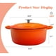 thumbnail image 3 of Horno holandés de hierro fundido esmaltado EDGING CASTING, 5.5 cuartos, redondo, con tapa y doble asa para hornear pan, apto para horno hasta 260 °C, color naranja, 3 of 5