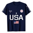 thumbnail image 5 of Mens 4th of July Shirts Short Sleeve T-Shirts Casual USA Flag Print Pullover Independence Day Patriotic Tops USA 250th Anniversary Celebration Party Crew Neck Tees Navy 3XL, 5 of 5