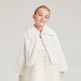 thumbnail image 4 of Elegant Faux Furs Princess Cape For Flower Girls Boleros Coat Wedding Long Sleeves Jackets For Autumn And Winter Dresses White XL, 4 of 5