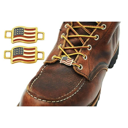 USA Flags Shoes Boot Lace Keeper US American Union Workers by BrooklynMaker - (Best American Made Boots)