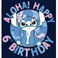 thumbnail image 2 of Boy's Lilo & Stitch Aloha Happy 6th Birthday Graphic Tee Navy Blue Medium, 2 of 4