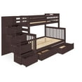 thumbnail image 3 of Bedz King Stairway Bunk Beds Twin over Full with 4 Drawers in the Steps and 2 Under Bed Drawers, Dark Cherry, 3 of 9