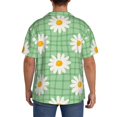 thumbnail image 7 of PAYOHTO Daisy Green Mens Hawaiian Casual Short-sleeved Shirt Tropical Summer Beach Button Down Shirts, 7 of 7