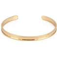 thumbnail image 2 of 1pc Long-Lasting Brass Cuff Bangles Grooved Golden 2-3/8 inch(6.2cm), 2 of 4