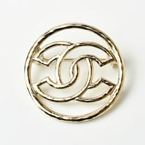 Pre-Owned CHANEL Brooch Pin Circle Coco Mark CC Gold (Good)