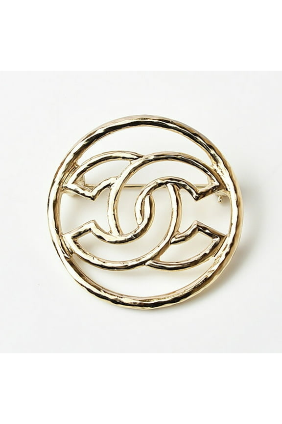 Pre-Owned CHANEL Brooch Pin Circle Coco Mark CC Gold