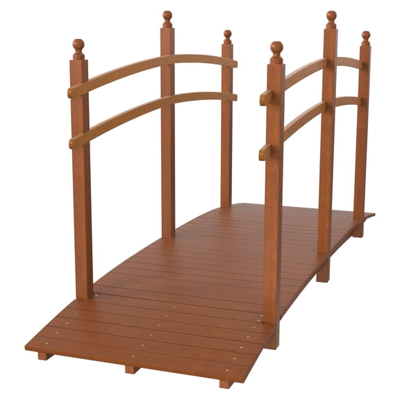 Ktaxon 7.5ft Arch Anticorrosive Landscape Bridge Carbonized Color