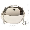 thumbnail image 3 of Jiibva Women's Reflective Oval Clutch with Shoulder Chain - Small Metal Crossbody Bag for Party, Wedding, Cocktail, Prom, 3 of 7