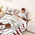 thumbnail image 3 of Erosebridal Beige & Brown Dripping Baseball Field & Bats Graphic Queen Sheet Sets 4 Pieces, Baseball Graphic Bed Set for Boys And Girls Kids,Lightweight Room Decor, 3 of 5