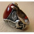 thumbnail image 2 of Red Onyx Mans Ring, Natural Red Onyx Eagle Ring, December, Silver Jewelry, 925 Silver Ring, Birthday Gift, Heavy Mens Ring, Arabic Design, Ottoman Style Ring, Christmas, Turkey Mens Signet Ring, 2 of 5