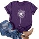 thumbnail image 3 of Gibobby Playera de Verano para Mujer Mangas O-Cuello Blusa Casual Camiseta suelta Mujeres Impresión Tops Blusa corta para mujer(Morado,CH), 3 of 5
