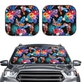 thumbnail image 6 of Lsque Tropical Palm Leaves 2 PCS Windshield Sun Shade | CarFoldable Window Covers | Car Accessories Reflect UV for Universal Cars SUV Truck | Small, 6 of 7