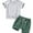 Green 1, variant on Toddler Boy Clothes Short Sleeve T-shirt and Shorts Boys Summer Clothes Set