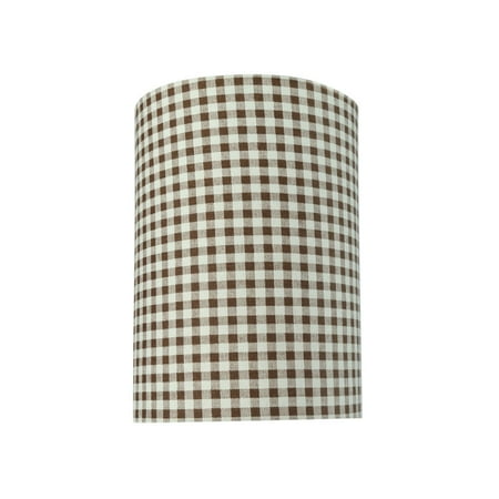 White Cylinder Shade Plug - Aspen Creative 31113 Transitional Hardback Drum (Cylinder) Shaped Spider Construction Lamp Shade in Brown, 8