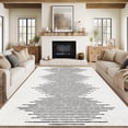 thumbnail image 2 of Hasoo Washable Bedroom Rug Geometric Striped Area Rug Soft Non Slip Low Pile Stain Resistant Carpet, Middle Stripe Beige 5' x 7', 2 of 6