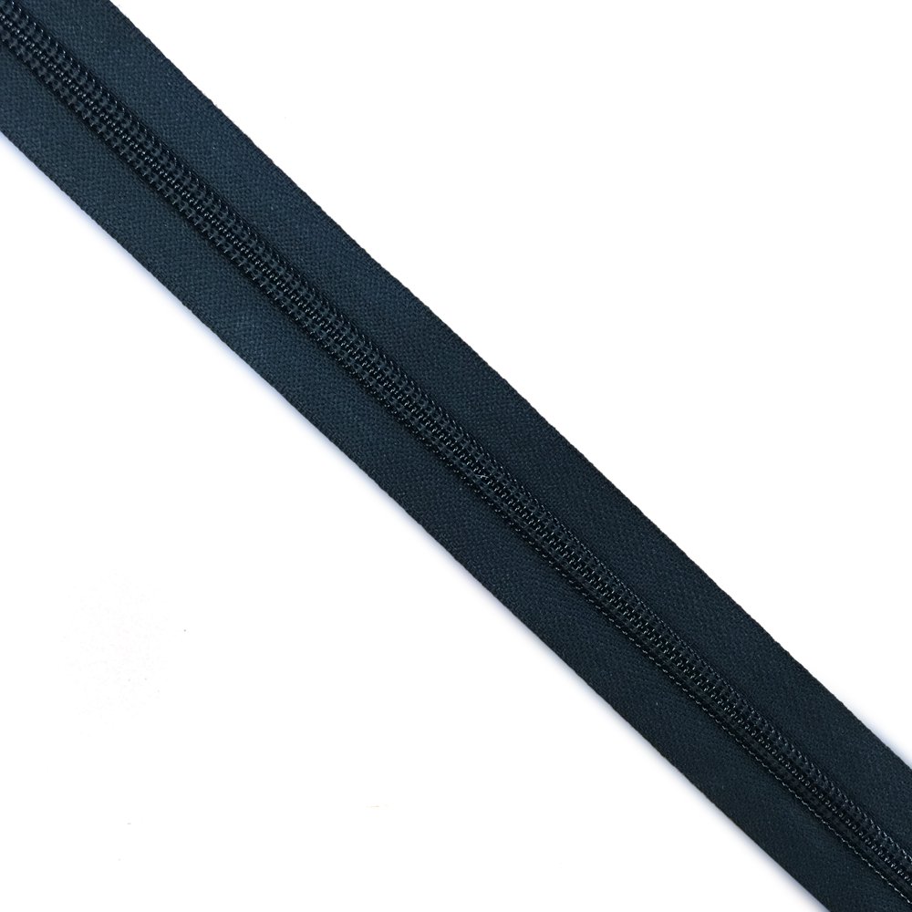 YKK 10C Nylon Zipper Tape Black By The Yard