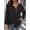 Black, variant on AURA Plus Size Women Ribbed Zip V Neck Sweater 3 4 Sleeve Casual Tunic Top XL 5XL