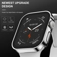 thumbnail image 4 of 2 Pack Hard Case Compatible with Apple Watch 45mm Series 8 Series 7 with Tempered Glass Screen Protector, Silver/Clear Ultra-Thin Durable Protective Cover for iWatch, 4 of 5