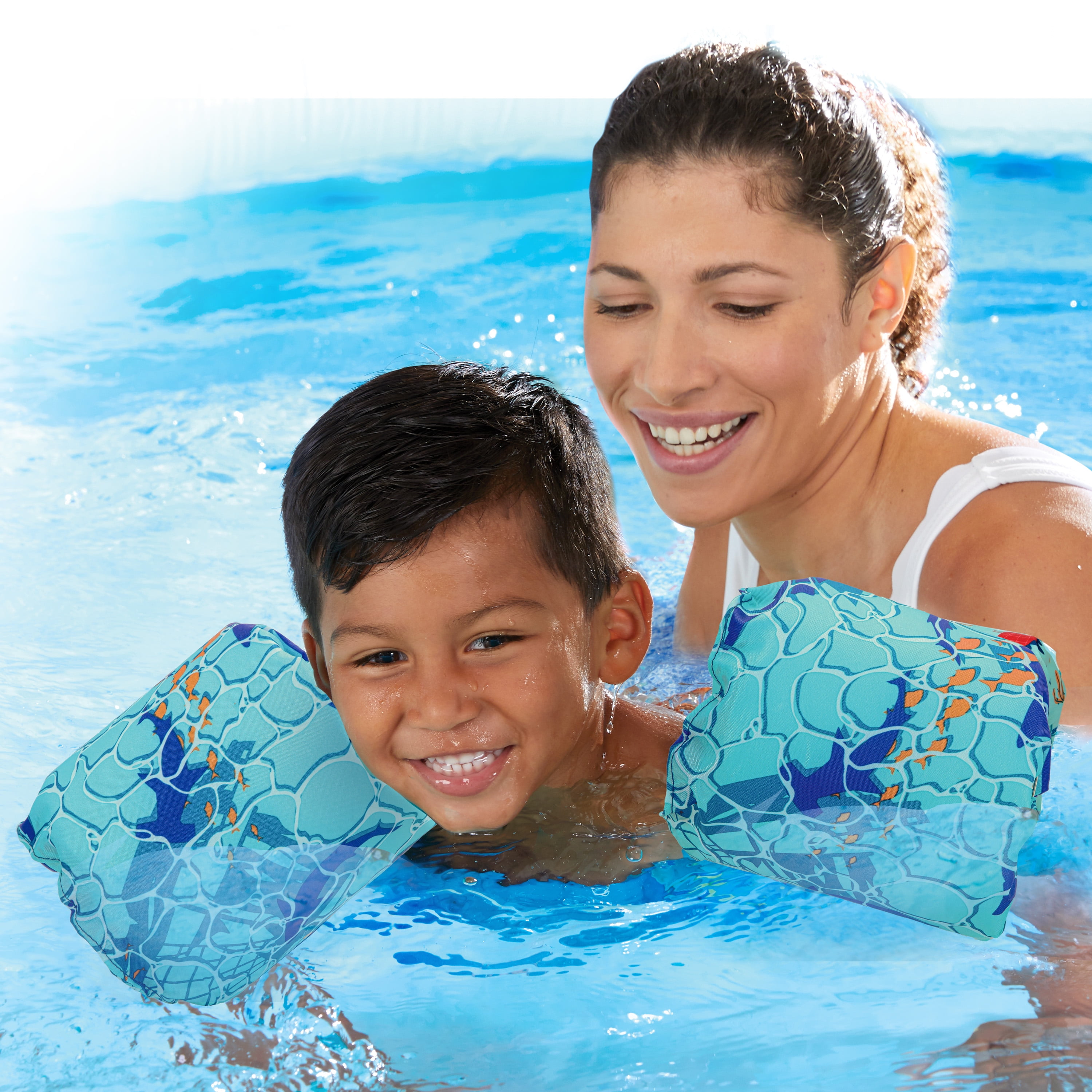 SwimSchool 2-in-1 Swim Training Vest, Blue Shark, Grow With Me Swim Training Vest, Ages 4-6, Unisex
