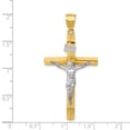 thumbnail image 3 of 14k Gold Two-tone Solid INRI Hollow Crucifix Charm Pendant, 3 of 7