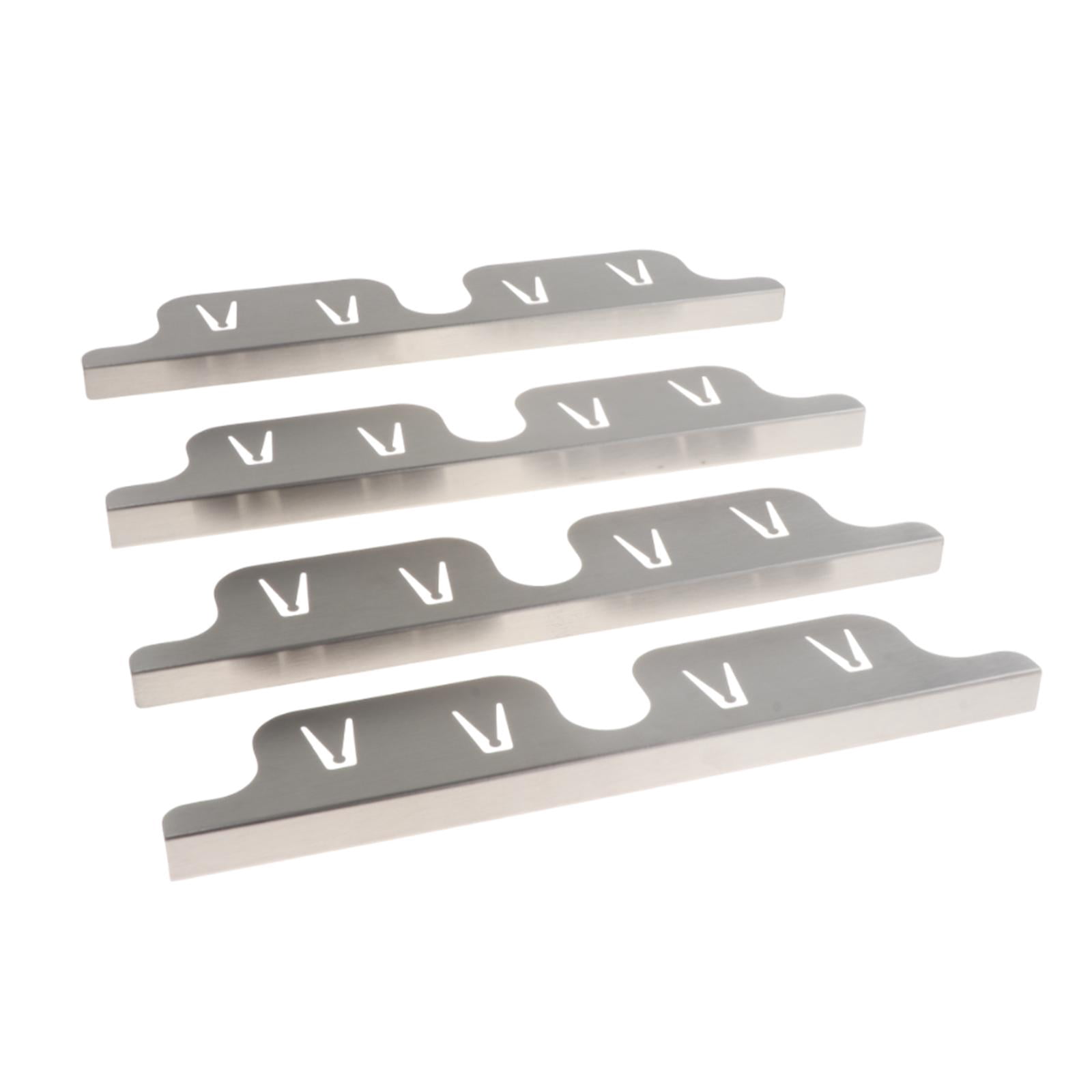 Fancyes 4 Pieces Stainless Steel Stovetop Covers Edge Cover Heat Resistant Easy to Install Oven Side Filler for Stovetop
