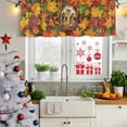 thumbnail image 5 of Hello Fall Curtain Valances for Windows, Kitchen Valance Window Treatments Panel 2 Pack, Hedgehog Orange Green Thanksgiving Rod Pocket Short Curtains for Bathroom Bedroom 60 x 18 Inch, 5 of 8