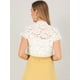 thumbnail image 5 of Top de Encaje Floral Transparente Allegra K Para Mujer Blanco XL, 5 of 6