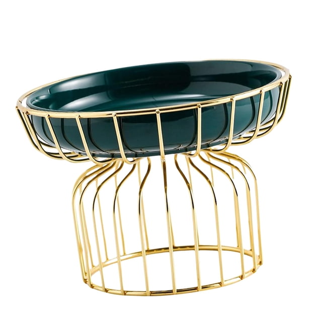 Soporte para Plato de Fruta, Plato de Torre para Aperitivos Y Verduras, Pie Alto, Postre Vintage Creativo Nórdico para Soporte de Cocina, Mesa de Hote Pequeño Verde Oscuro Macarena plato de frutas
