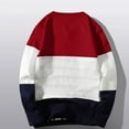 thumbnail image 3 of Men Casual V Neck Sweater Ribbed Knit Slim Fit Long Sleeve Pullover Top Wine XXL, 3 of 5