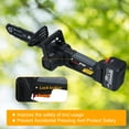 thumbnail image 4 of Chainsaw 12inch Electric Chainsaw 2000W Brushless Chainsaw Handheld Logging Saw With Safety Lock 21V 6000mah Rechargeable Battery For Wood Cutting Trimming Courtyard Garden, 4 of 7