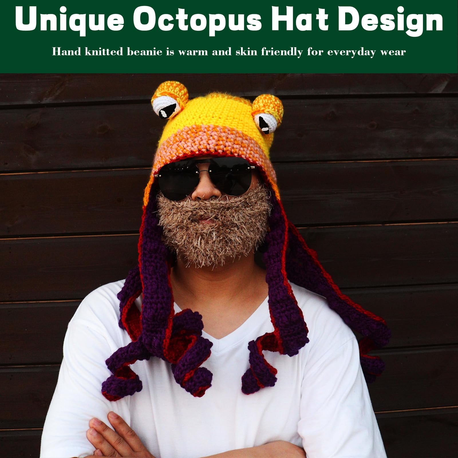 Knitted Winter Hat, Octopus Squid Hat Octopus Costume Hat