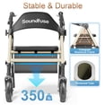 thumbnail image 2 of Andador con ruedas Soundfuse para personas mayores con asiento, plegable y ligero, con ruedas grandes de poliuretano de 20 cm, asiento ergonómico y doble ajuste de altura., 2 of 5