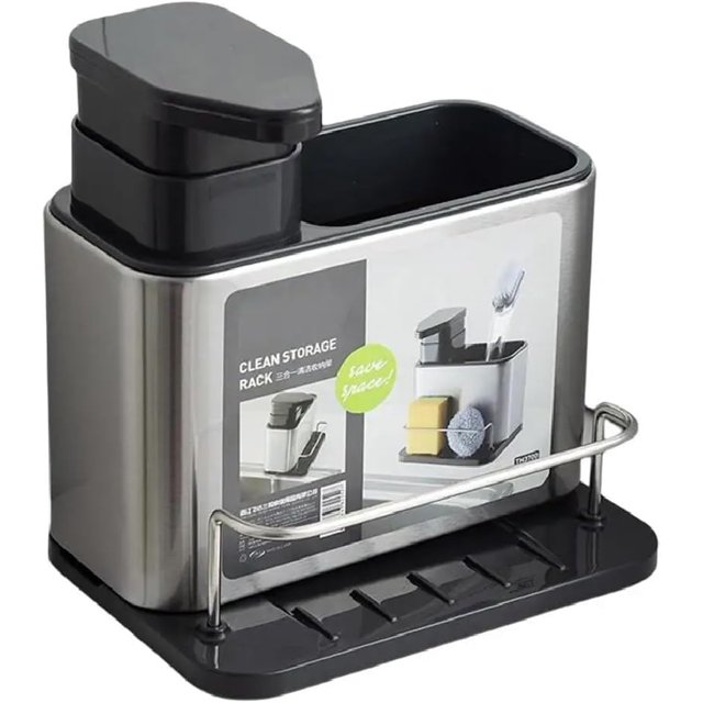 Dispensador de Jabón Líquido para Cocina Con Porta Esponja y Accesorios KAIYANG