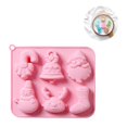 thumbnail image 4 of Ounissouiy Molde de silicona de Navidad, molde de Chocolate de muñeco de nieve multiusos, bandeja de Pan de Navidad, panadería, cocina, Herramientas y accesorios para hornear Rosado, 4 of 6