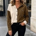thumbnail image 6 of PFRNLFNo Boundaries Womens Corduroy Button Down Shirts Fall Loose Casual Long Sleeve Tops, 6 of 8