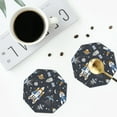 thumbnail image 5 of Kll Octagon Drink Coasters Set Of 4,Pu Leather Absorbent Coasters Set Decorative Coffee Cup Coasters Housewarming Gift For Home Decor-Space Cars, 5 of 9