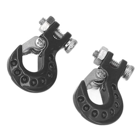RC Towing Accessories RC Trailer Chain Set - Metal Tow Hooks & Safety Chains For 1/10 Scale Crawler Cars Scale Crawler Accessories
