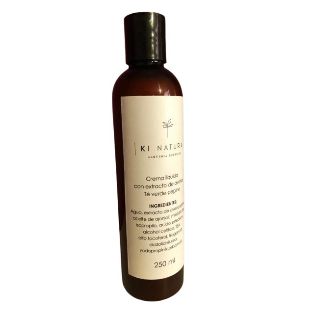 Crema Líquida Con Extracto De Avena Té Verde Pepino 250 Ml. Ki-Natura Delicado Aroma