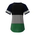 thumbnail image 5 of OJSFQUFP Summer Tops Women Green Women's Crew Neck Casual Patchwork Short Sleeve T-Shirt Top Cute Printed Loose Fit Workout Shirt XL, 5 of 5