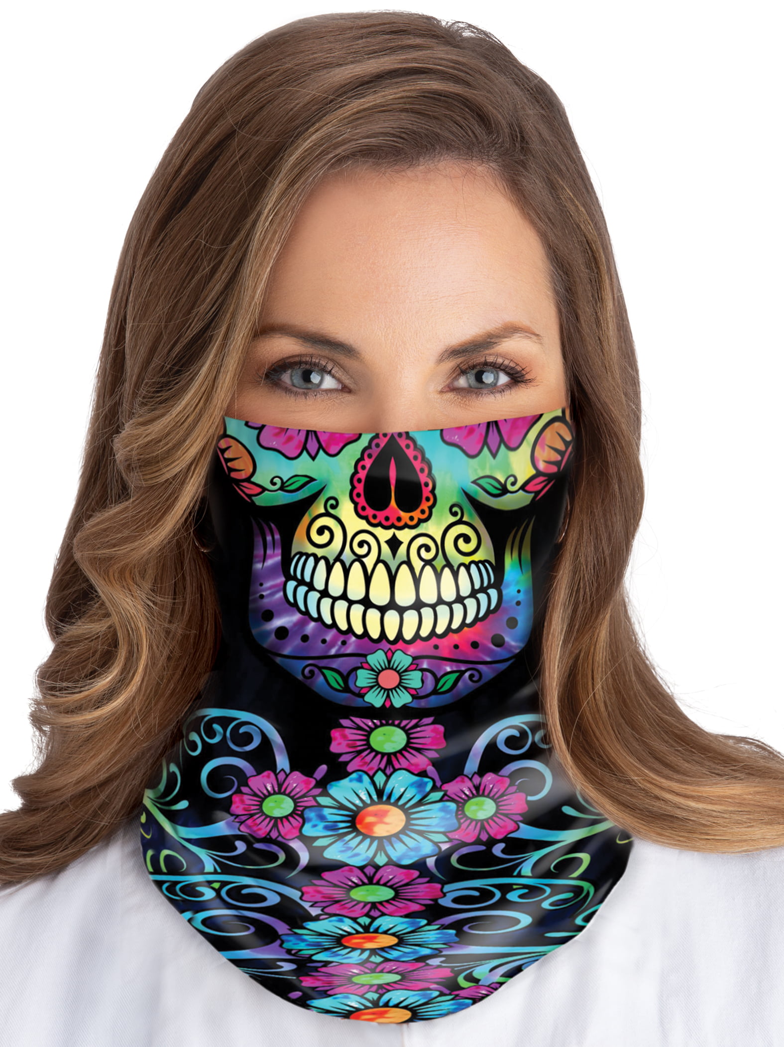 Sugar Skull Neck Gaiter Face Mask Cover Scarf - Walmart.com