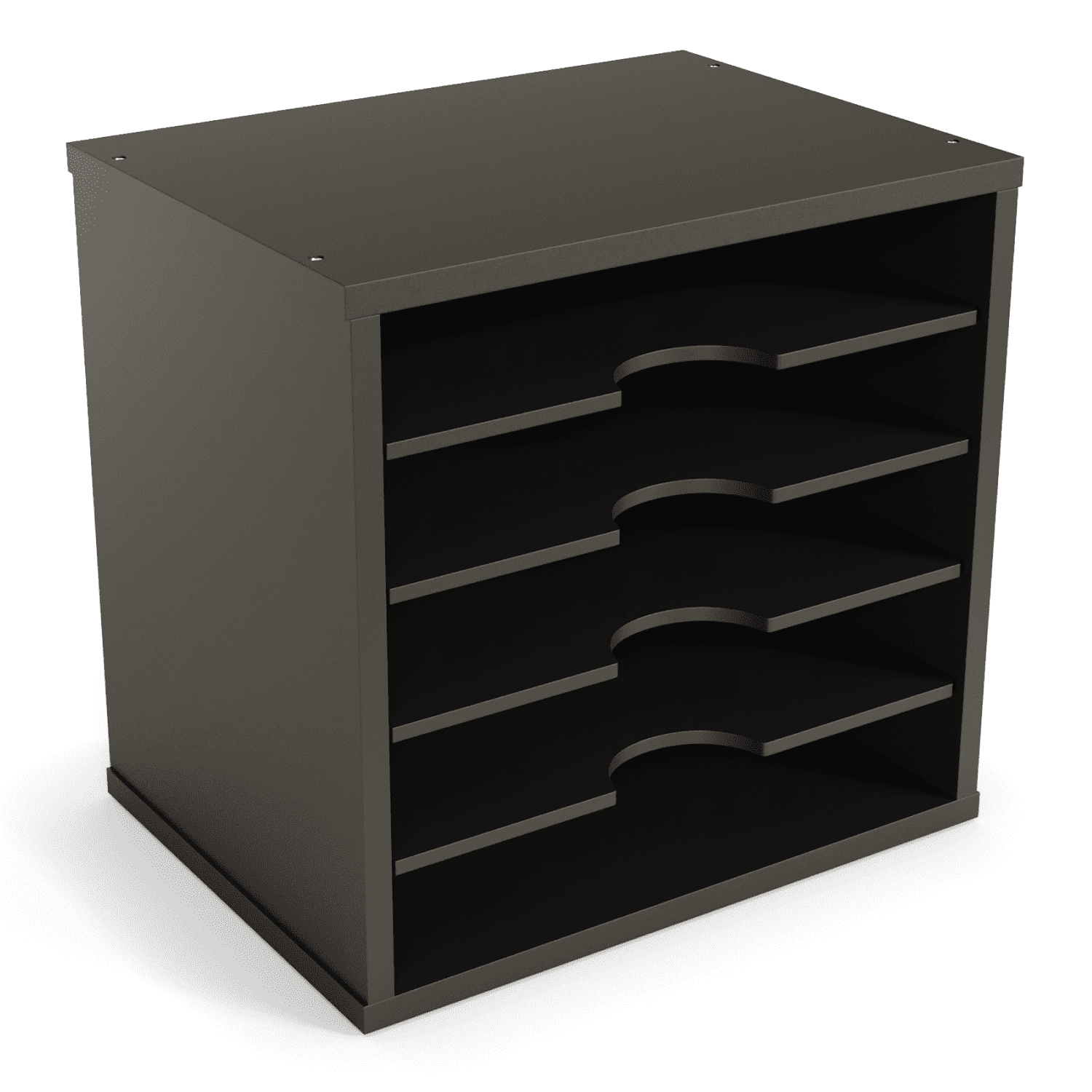 Ballucci 5-Tier Paper Organizer, File Holder, Mail Sorter, Wood Letter Tray, Black