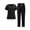 Black-A#190526NN, variant on Hearthz Scrubs for Women Set Stretch Scrub Top & Jogger Pants Plus Size Medical Nursing Uniform Set with Pocket