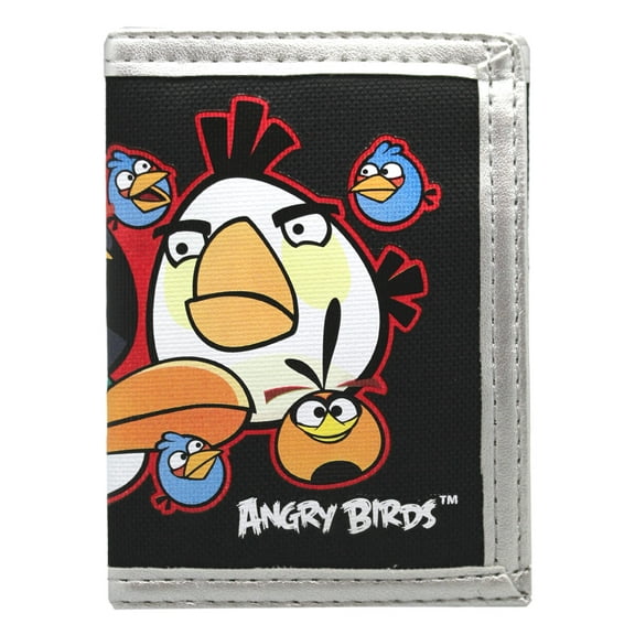 Angry Birds Special Bird Squad Black/Silver Colored Tri-fold Kids Wallet