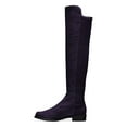 thumbnail image 4 of YDN Women Comfortable Pull On Over The Knee Flats Heels Boots Round Closed Toe Knee High Low Heels Winter Shoes Size 9.5 Dark Purple, 4 of 4
