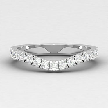 1.50 ct Lab Grown Diamond Half Eternity, Diamond Curved Band Ring,14K White Gold Round Cut Eternity Rings Fine Jewelry for Women,14k Gold Diamond Ring